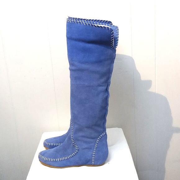 ZigiNY LEATHER High Boots Sky Blue or Chocolate Brown| 8 US - Picture 4 of 13